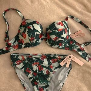 Victoria Secret Green Floral Bikini